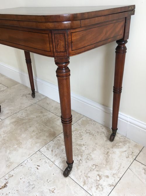 REGENCY MAHOGANY INLAID CARD TABLE - ADDITIONAL PHOTO 4