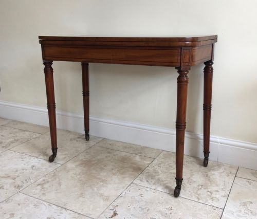 REGENCY MAHOGANY INLAID CARD TABLE - ADDITIONAL PHOTO 5
