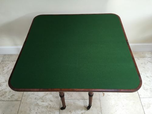 REGENCY MAHOGANY INLAID CARD TABLE - ADDITIONAL PHOTO 9