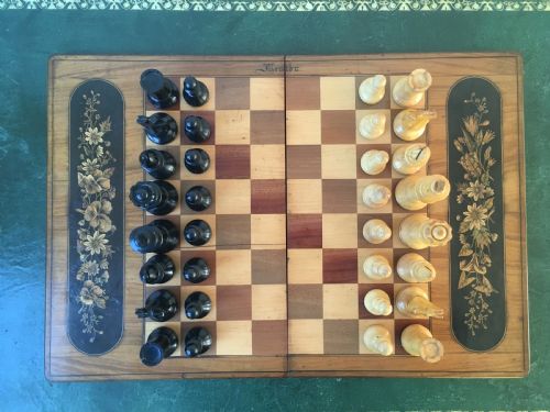fig 1. 19th Italian Marquetry Folding Chess Board.