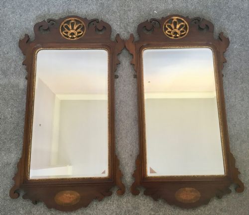 Pair of 19th Century Mahogany Pier Mirrors