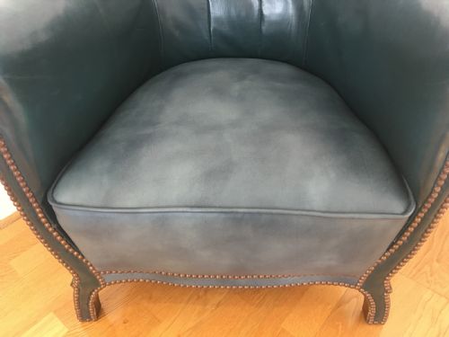 EDWARDIAN LEATHER LIBRARY CHAIR - ADDITIONAL PHOTO 6