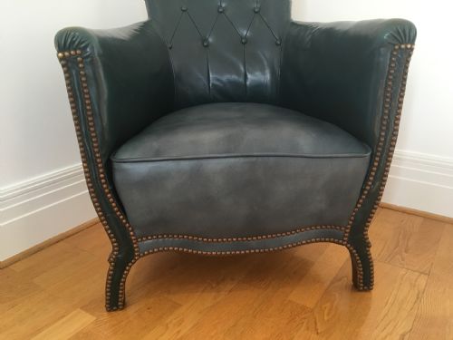 EDWARDIAN LEATHER LIBRARY CHAIR - ADDITIONAL PHOTO 7