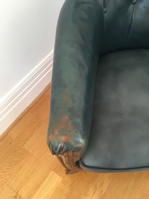 EDWARDIAN LEATHER LIBRARY CHAIR - ADDITIONAL PHOTO 9