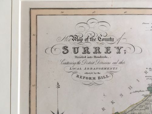 ANTIQUE MAP OF SURREY BY J DUNCAN 1833 - ADDITIONAL PHOTO 1