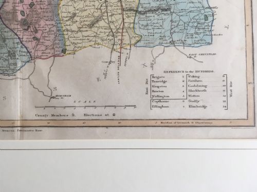 ANTIQUE MAP OF SURREY BY J DUNCAN 1833 - ADDITIONAL PHOTO 3