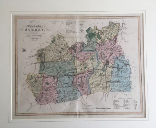 ANTIQUE MAP OF SURREY BY J DUNCAN 1833 - ADDITIONAL PHOTO 5