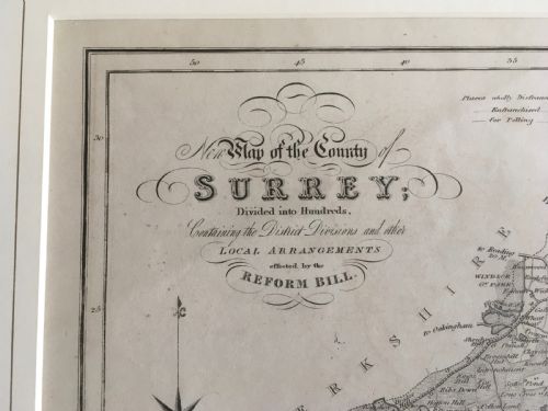ANTIQUE MAP OF SURREY BY J DUNCAN 1833 - ADDITIONAL PHOTO 6