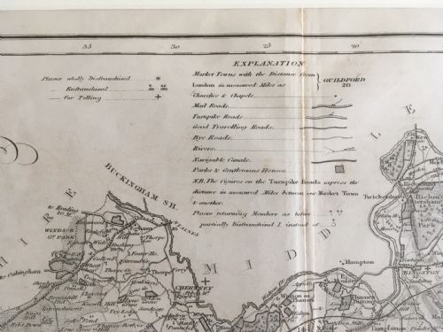 ANTIQUE MAP OF SURREY BY J DUNCAN 1833 - ADDITIONAL PHOTO 7
