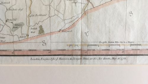 ANTIQUE MAP OF SURREY BY J HARRISON 1788 - ADDITIONAL PHOTO 2