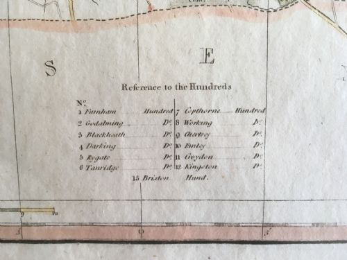 ANTIQUE MAP OF SURREY BY J HARRISON 1788 - ADDITIONAL PHOTO 3