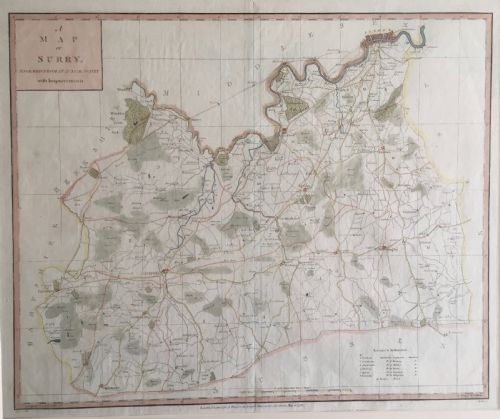 ANTIQUE MAP OF SURREY BY J HARRISON 1788 - ADDITIONAL PHOTO 4