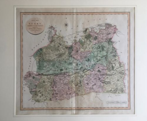 ANTIQUE MAP OF SURRY BY JOHN CARY 1801 - ADDITIONAL PHOTO 3