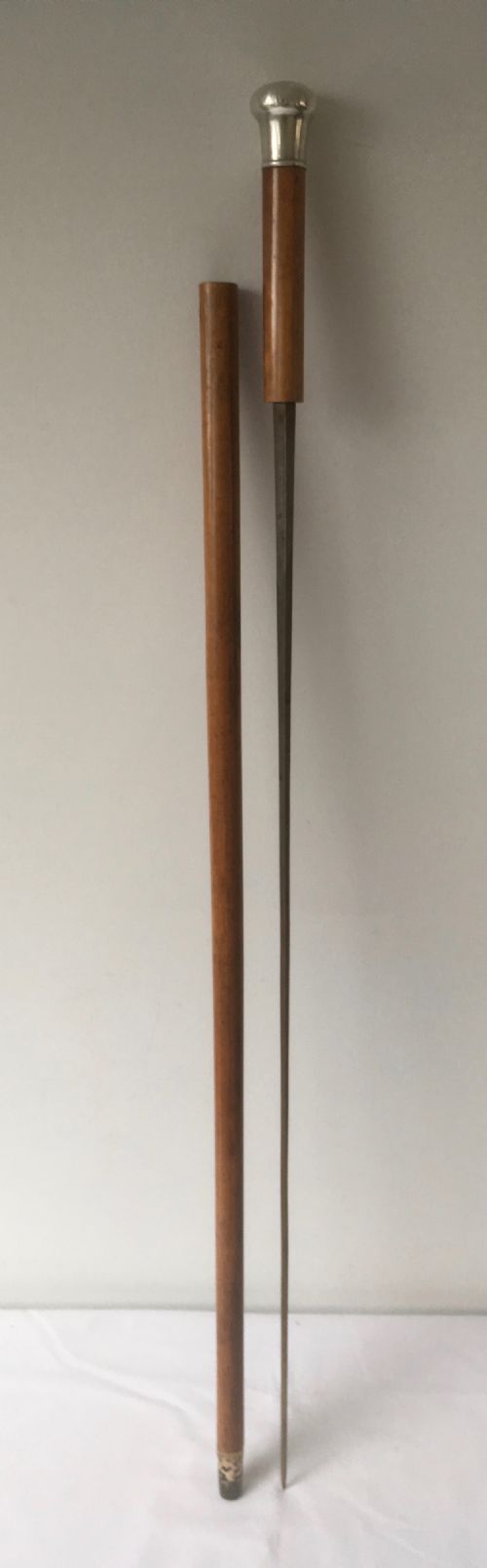 Silver Handled Malacca Sword Stick 1884