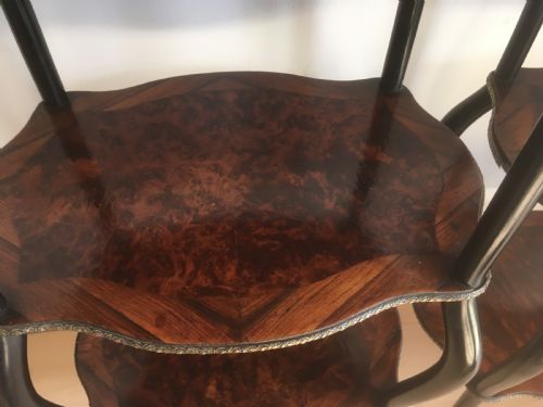 PAIR OF GILT METAL AND INLAID MARQUETRY ETAGERES - ADDITIONAL PHOTO 13