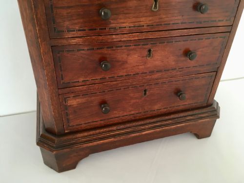 OAK INLAID COLLECTORS CABINET CHEST - ADDITIONAL PHOTO 9