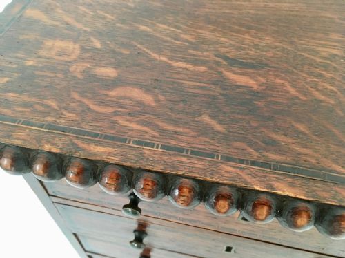 OAK INLAID COLLECTORS CABINET CHEST - ADDITIONAL PHOTO 10