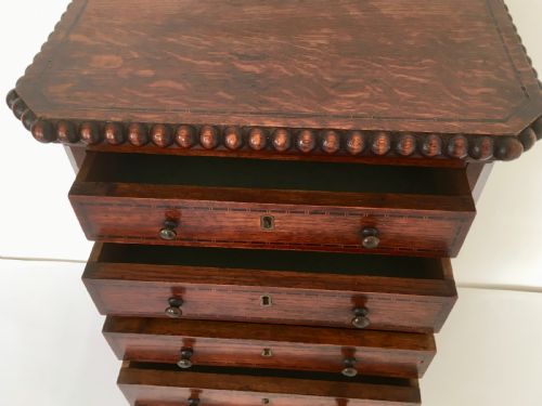OAK INLAID COLLECTORS CABINET CHEST - ADDITIONAL PHOTO 12