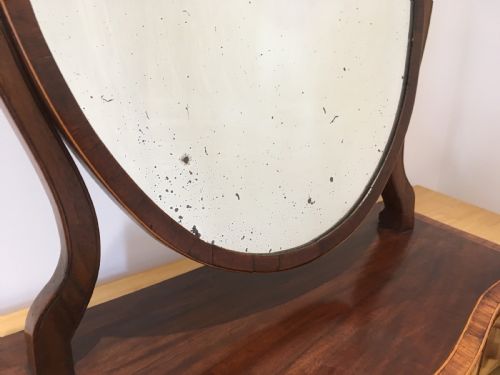 GEORGIAN MAHOGANY SERPENTINE TOILET MIRROR - ADDITIONAL PHOTO 7