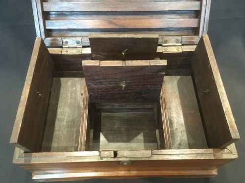 OAK BRASS BOUND DESK TOP BOX - ADDITIONAL PHOTO 5