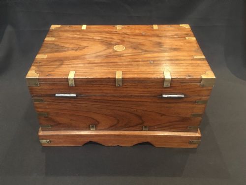OAK BRASS BOUND DESK TOP BOX - ADDITIONAL PHOTO 11