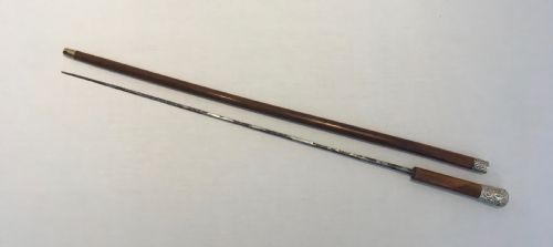 Late 19th Century Silver Embossed Sword Stick