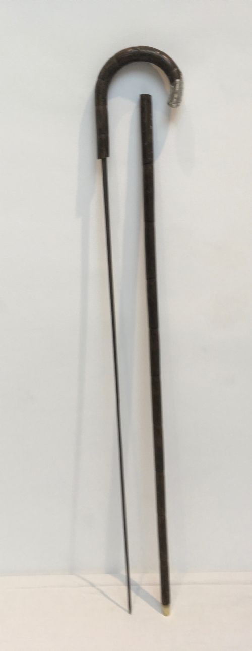 Silver Crook Handled Sword Stick 1913