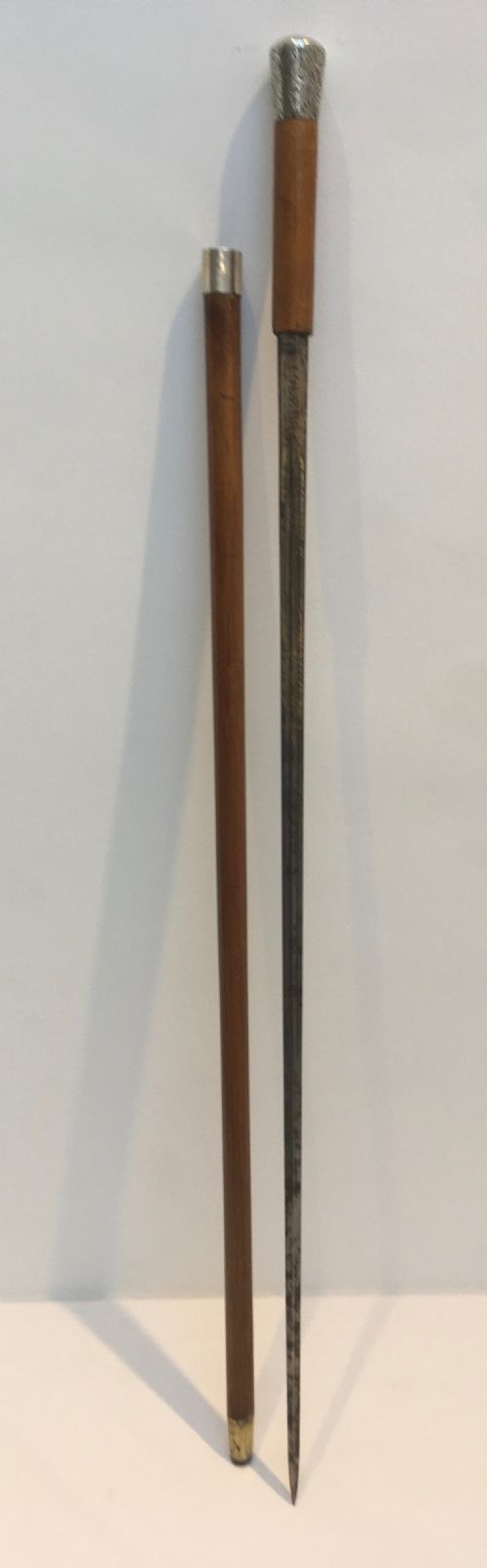Sword Stick Silver Knop & Collar London 1891