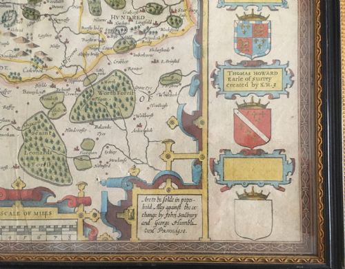 JOHN SPEED MAP OF SURREY 1610 - ADDITIONAL PHOTO 7