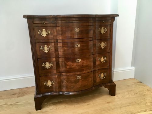 fig 1. Walnut Serpentine Bachelors Chest