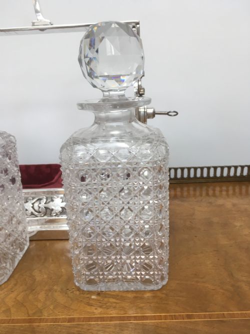SILVER PLATED THREE DECANTER TANTALUS - ADDITIONAL PHOTO 10