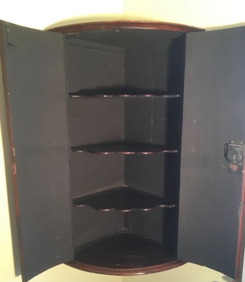 GEORGIAN OAK MAHOGANY CORNER CABINET - ADDITIONAL PHOTO 4