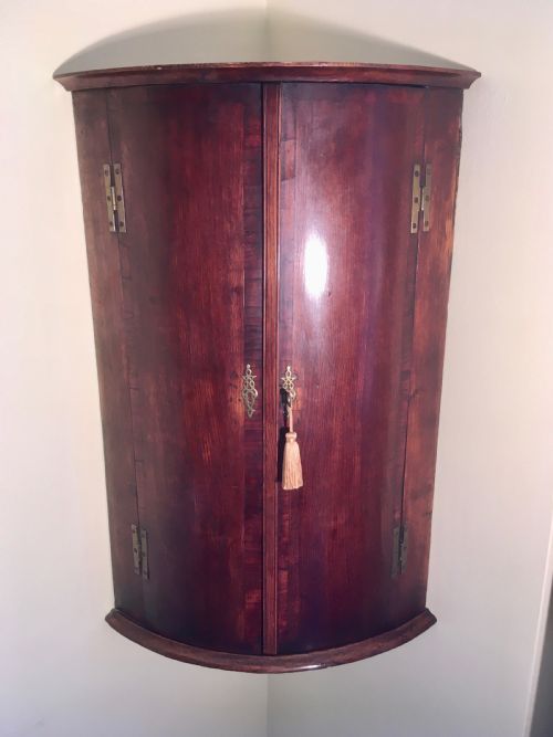 GEORGIAN OAK MAHOGANY CORNER CABINET - ADDITIONAL PHOTO 8