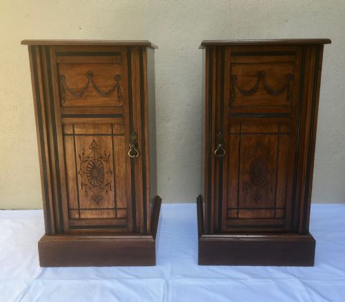 PAIR OF EDWARDIAN MAHOGANY BEDSIDE CABINETS - ADDITIONAL PHOTO 1