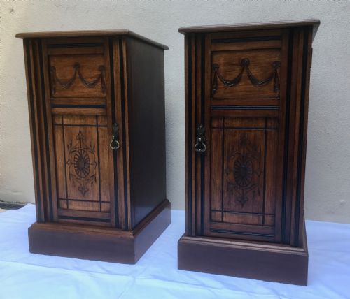 PAIR OF EDWARDIAN MAHOGANY BEDSIDE CABINETS - ADDITIONAL PHOTO 3