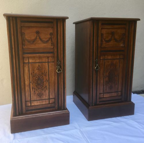 PAIR OF EDWARDIAN MAHOGANY BEDSIDE CABINETS - ADDITIONAL PHOTO 6