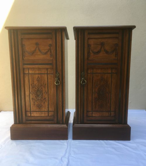 PAIR OF EDWARDIAN MAHOGANY BEDSIDE CABINETS - ADDITIONAL PHOTO 15
