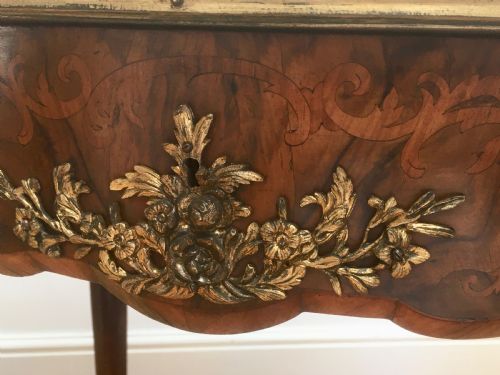 COROMANDEL WALNUT INLAID CENTRE TABLE AND DESK IN LOUIS XV STYLE - ADDITIONAL PHOTO 11