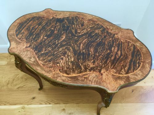 COROMANDEL WALNUT INLAID CENTRE TABLE AND DESK IN LOUIS XV STYLE - ADDITIONAL PHOTO 14