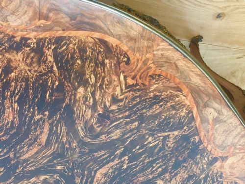 COROMANDEL WALNUT INLAID CENTRE TABLE AND DESK IN LOUIS XV STYLE - ADDITIONAL PHOTO 16