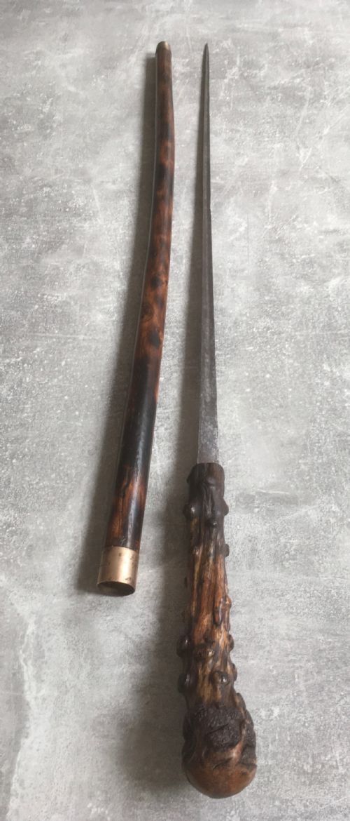 Large Late 19th Century Briar Wood Handled Sword Stick