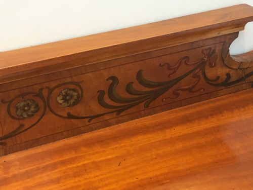 SATINWOOD PAINTED SERPENTINE FRONTED SIDE CABINET - ADDITIONAL PHOTO 11