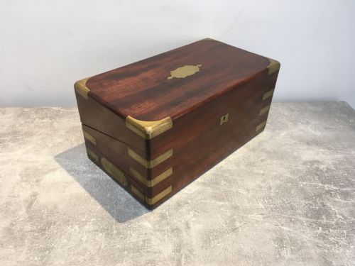 Brass Bound Mahogany Campaign Writing Slope
