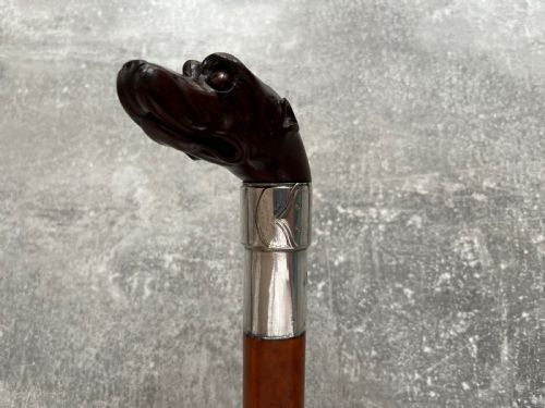 DOGS HEAD SWORD STICK ENGRAVED FOR J POLLARD - ADDITIONAL PHOTO 4