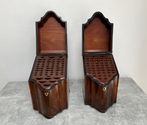 MATCHED PAIR OF GEORGE III MAHOGANY KNIFE BOXES - ADDITIONAL PHOTO 1