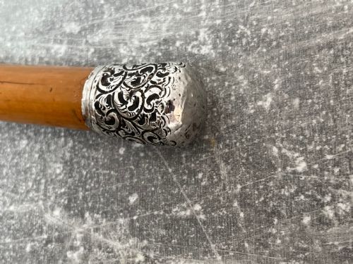 MALACCA SWORD STICK WITH SILVER REPOUSSE KNOP LONDON 1899 - ADDITIONAL PHOTO 3
