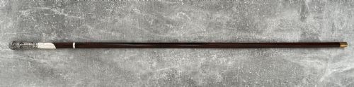 Partridge Wood Sword Stick Silver Repousse Handle Birmingham 1897