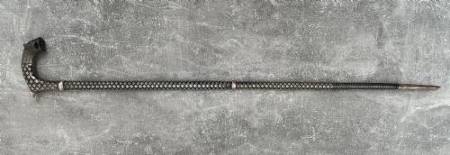 fig 1. Rare Steel Niello Worked 3 Section Sword Stick