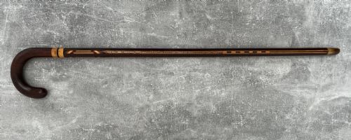Hardwood Inlaid Sword Stick with a Toledo Blade