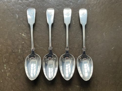 4 Silver Soup or Serving Spoons, Exeter 1844